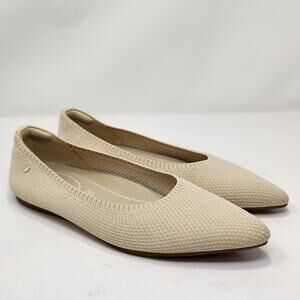 Vivaia Aria Ivory Pointed Toe Ballet Flats Women Size 40 US 9 Water Repellant